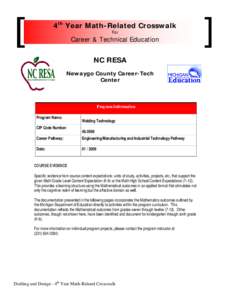 4th Year Math-Related Crosswalk For Career & Technical Education NC RESA Newaygo County Career-Tech