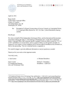 Microsoft Word - Joint Filmmakers letter to Copyright Office re additional hearing v005 (jil).docx