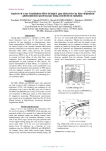 Photon Factory Activity Report 2006 #24 Part BSurface and Interface 2C/2005S2-002  Analysis of x-ray irradiation effect in high-k gate dielectrics by time-dependent