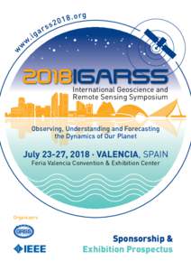2018IGARSS  International Geoscience and Remote Sensing Symposium  Observing, Understanding and Forecasting