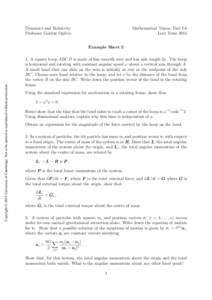 Dynamics and Relativity Professor Gordon Ogilvie Mathematical Tripos, Part IA Lent Term 2015