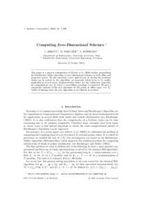 J. Symbolic Computation, 1–000  Computing Zero-Dimensional Schemes †