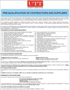 V4C Prequalification of Contractors and Suppliers