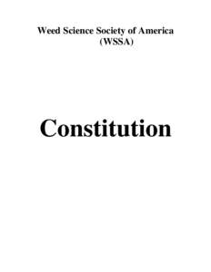 Weed Science Society of America (WSSA) Constitution  Weed Science Society of America