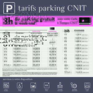 tarifs parking CNIT  3h le week-end* de parking gratuit