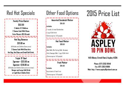 Red Hot Specials  Other Food Options Family Price Buster