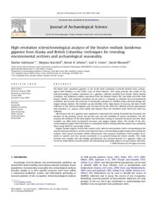 High-resolution sclerochronological analysis of the bivalve mollusk Saxidomus gigantea from Alaska and British Columbia: techniques for revealing environmental archives and archaeological seasonality