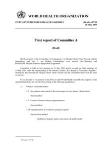 WORLD HEALTH ORGANIZATION FIFTY-SEVENTH WORLD HEALTH ASSEMBLY (Draft) A57[removed]May 2004
