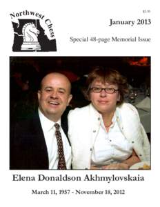 $3.95  January 2013 Special 48-page Memorial Issue  Elena Donaldson Akhmylovskaia