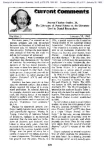 Essays of an Information Scientist, Vol:5, p, Current Contents, #3, p.5-11, January 18, 1982 Current Comments Journal Citation Studies. 34.