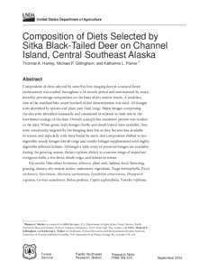 Composition of Diets Selected by Sitka Black-Tailed Deer on Channel Island, Central Southeast Alaska