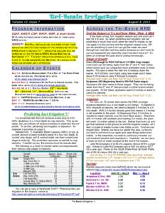 Volume 12, Issue 7  Tri-Basin Irrigator August 9, 2012