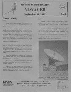 MISSION STATUSBULTETIN  VOYAGER No. E  September 14,1977