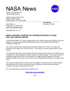 Microsoft Word - 02 MA Science on a Sphere Unveiling at NASA V.C..doc