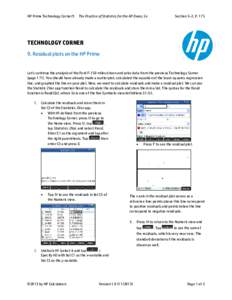 HP Prime Technology Corner 9  The Practice of Statistics for the AP Exam, 5e Section 3-2, P. 175