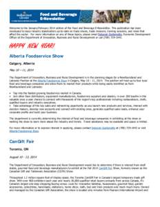Microsoft Word - Food and Beverage Newsletter Jan Feb 2014.doc