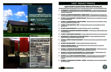 LEED® PROJECT PROFILE  PROJECT PROFILE Logistics Readiness Squadron Facility • Whiteman Air Force Base, Mo. The Logistics Readiness Squadron Facility applied for 54 out of 110 possible LEED points (“credits”). Som