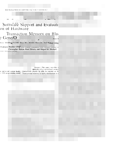IEEE TRANSACTIONS ON COMPUTERS, VOL. ??, NO. ??, MONTHSoftware Support and Evaluation of Hardware Transaction Memory on Blue Gene/Q