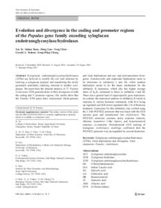 Tree Genetics & Genomes DOI[removed]s11295[removed]ORIGINAL PAPER  Evolution and divergence in the coding and promoter regions