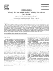 Contraception[removed]–338  Original research article Efficacy of a new method of family planning: the Standard Days Method夞