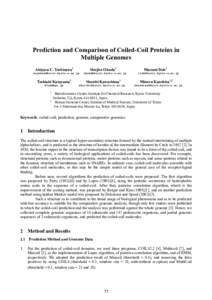 Prediction and Comparison of Coiled-Coil Proteins in Multiple Genomes Akiyasu C. Yoshizawa1 