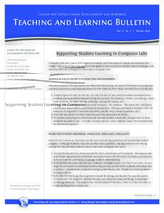 Center for Instructional Development and Research  Teaching and Learning Bulletin Vol. 12 no. 2  Center for Instructional