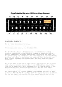Gyraf Audio Gyratec II  Preliminary user's manual