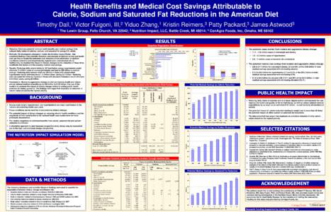 Health Benefits and Medical Cost Savings Attributable to Calorie, Sodium and Saturated Fat Reductions in the American Diet 1 Dall,  Timothy