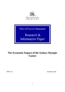 Microsoft Word - TRP97-10 The Economic Impact of the Sydney Olympic Games.doc