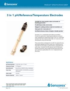 3-in-1 pH/ATC Electrode Specifications