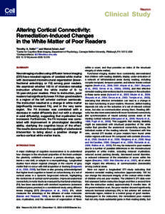 Altering Cortical Connectivity: Remediation-Induced Changes in the White Matter of Poor Readers