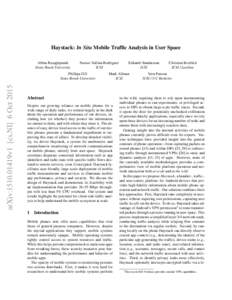Haystack: In Situ Mobile Traffic Analysis in User Space Abbas Razaghpanah Stony Brook University Narseo Vallina-Rodriguez ICSI