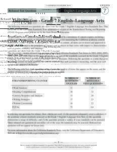 CST 2008 Released Test Questions, Grade 7 English-Language Arts - STAR (CA Dept of Education)