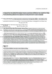 Revised	
  Version	
  	
  13	
  December.	
  2010	
  	
    	
  	
   Proposal	
  for	
  the	
  Global	
  Stratotype	
  Section	
  and	
  Point	
  (GSSP)	
  for	
  the	
  Calabrian	
  Stage	
   basal	
