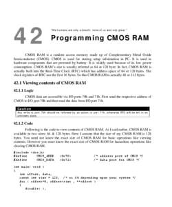 A to Z of C :: 42. Programming CMOS RAM
