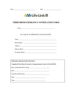 Microsoft Word - Ride Along Emergency Contact Form.doc