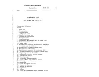 LAWS OF ANTIGUA AND BARBUDA  Maritime Areas (CAP. 260