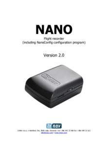 NANO Flight recorder (including NanoConfig configuration program) Version 2.0