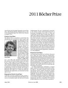 2011 Bôcher Prize  Assaf Naor and Gunther Uhlmann received the