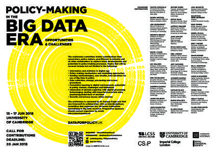 POLICY-MAKING  CONFIRMED CONTRIBUTORS  BIG DATA