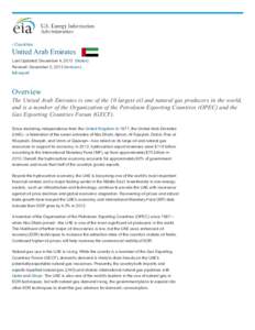‹ Countries  United Arab Emirates Last Updated: December 4, 2013 (Notes) Revised: December 5, 2013 (revision) full report