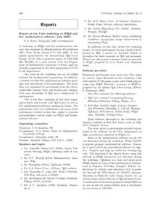 288  TUGboat, Volume[removed]), No. 2 Reports Report on the Pune workshop on LATEX and