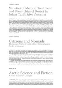 Thomas A. DuBois  Varieties of Medical Treatment and Hierarchies of Resort in Johan Turi’s Sámi deavsttat ABSTRACT Johan Turi’s Sámi deavsttat/Lappish Texts (1918–1919) is examined as a source of information rega