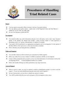 Procedure of Handling Triad Related Cases