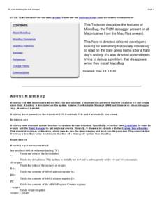 TN 1136: MicroBug: The ROM Debugger  Page: 1 NOTE: This Technical Note has been retired. Please see the Technical Notes page for current documentation.