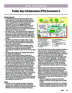 DOD P ROGRAMS  Public Key Infrastructure (PKI) Increment 2 Executive Summary •	 In September 2010, the National Security Agency (NSA) Senior Acquisition Executive approved the procurement of