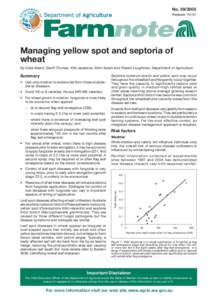 Farmnote[removed] : Managing yellow spot and septoria of wheat [WA AGRIC]
