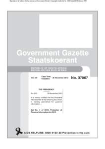 Reproduced by Sabinet Online in terms of Government Printer’s Copyright Authority Nodated 02 February 1998  , Government Gazette Staatskoerant