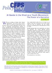 No. 168 y AugustAl Qaeda in the West as a Youth Movement: The Power of a Narrative Olivier Roy