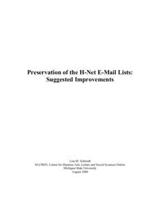 H-Net Preservation Improvements